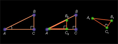 Косинус угла зависит только от градусной меры угла и не зависит от расположения и размеров треугольника